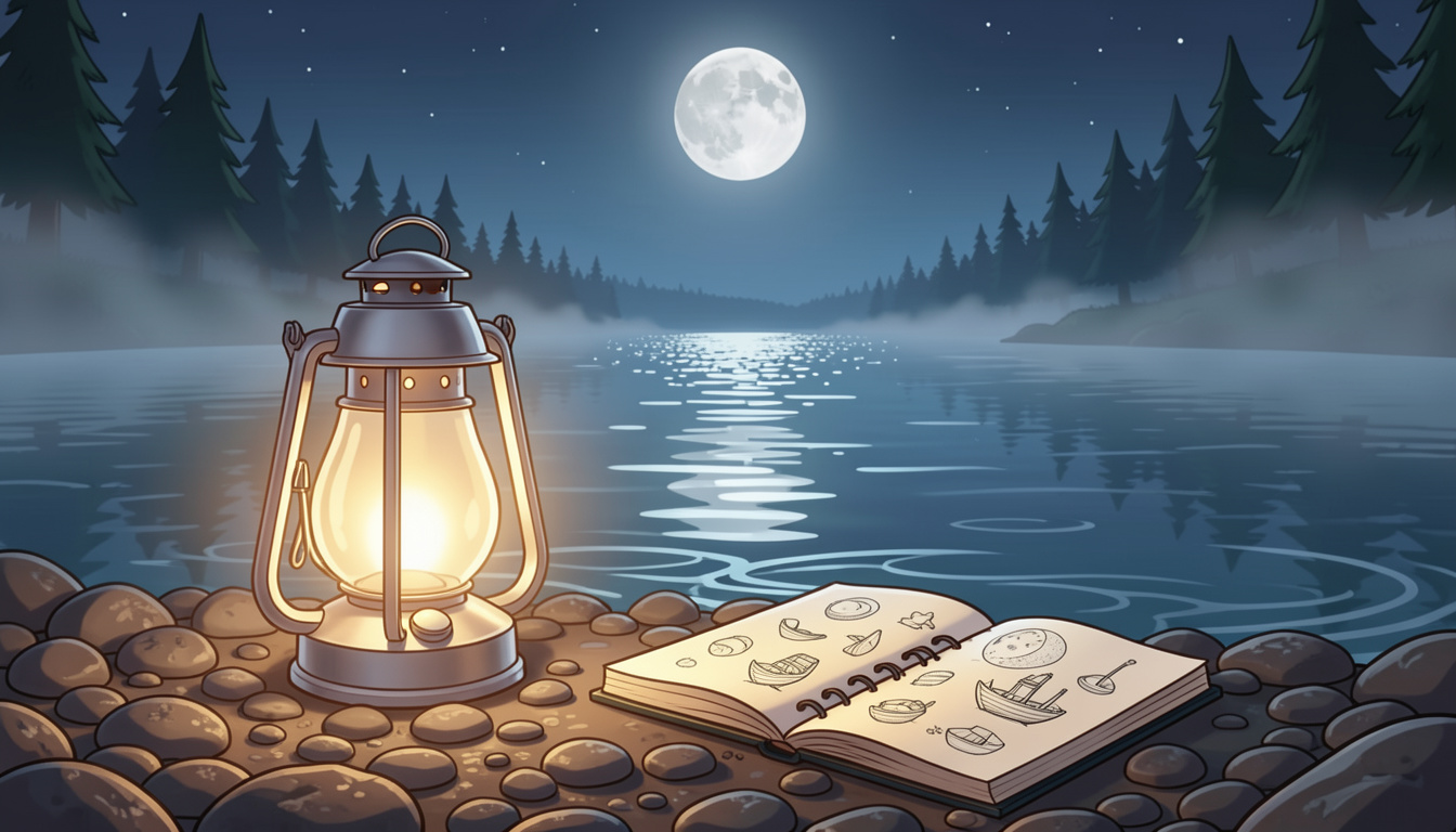 Göl Kenarında Gümüş Işıklı Bir Gece Masalı