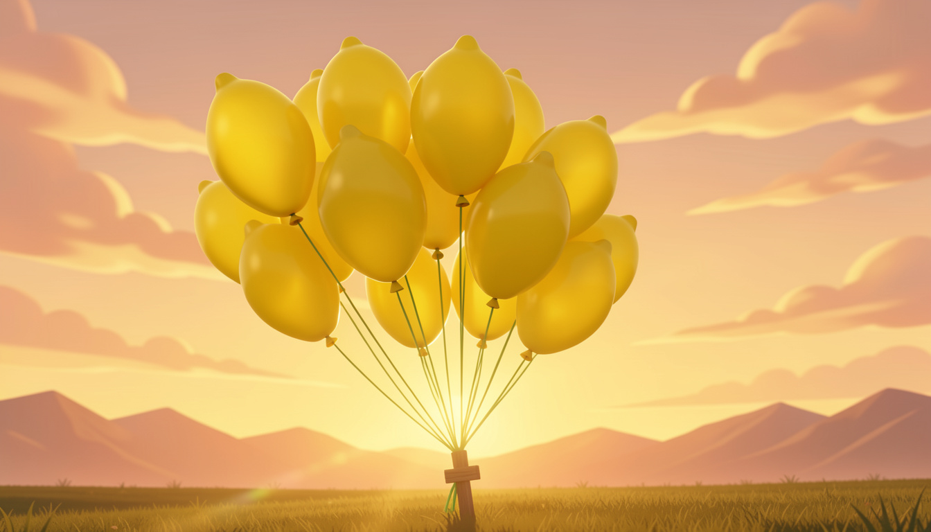 Gökyüzündeki Renkli Limon Balonları